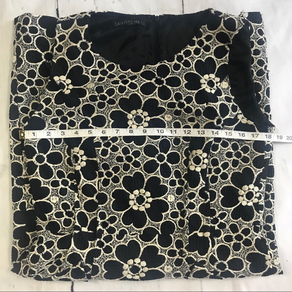 LAFAYETTE 148 BLUE WOMENS 10 LACE FLORAL DRESS - Picture 8 of 8